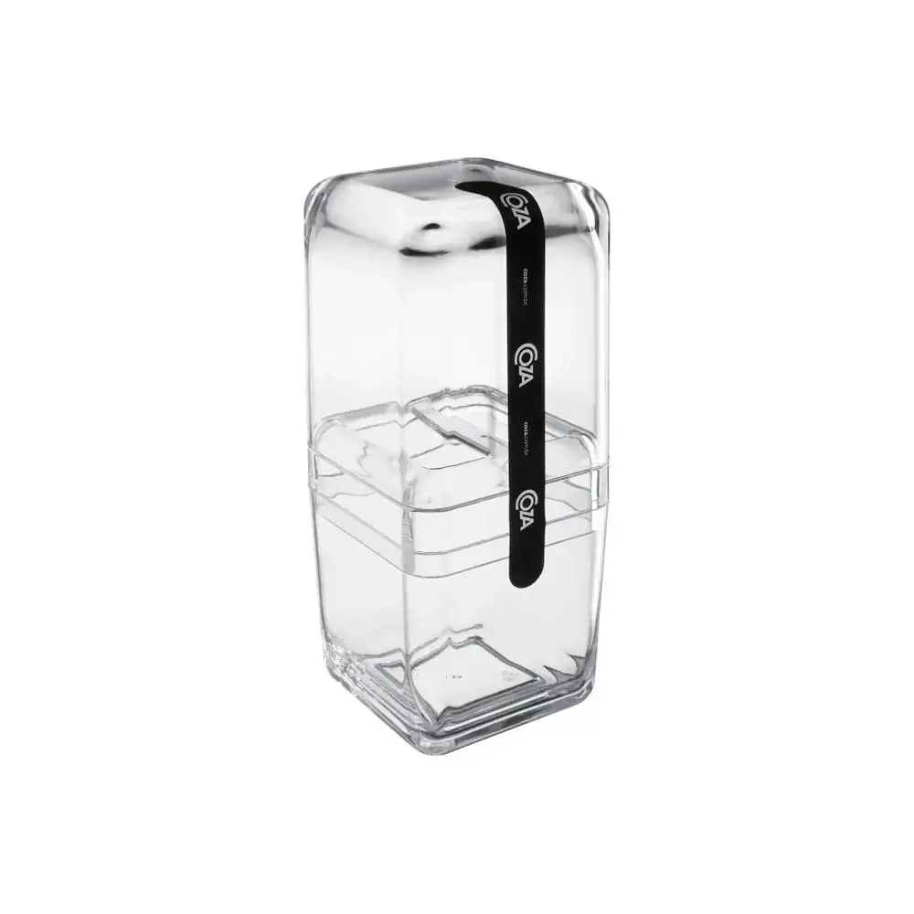 Porta Escova com Tampa Cube Coza Transparente 10,4 x 8,3 x 2,1 cm