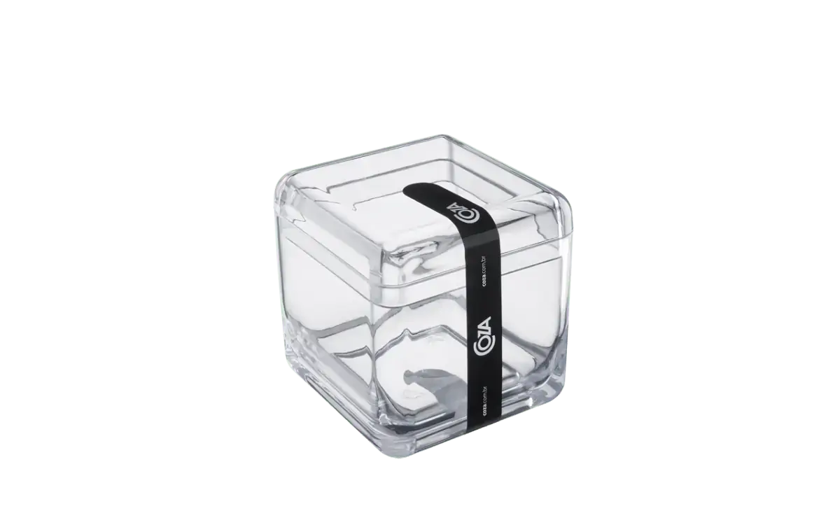 Porta Algodao Cotonetes Cube Cr Coza