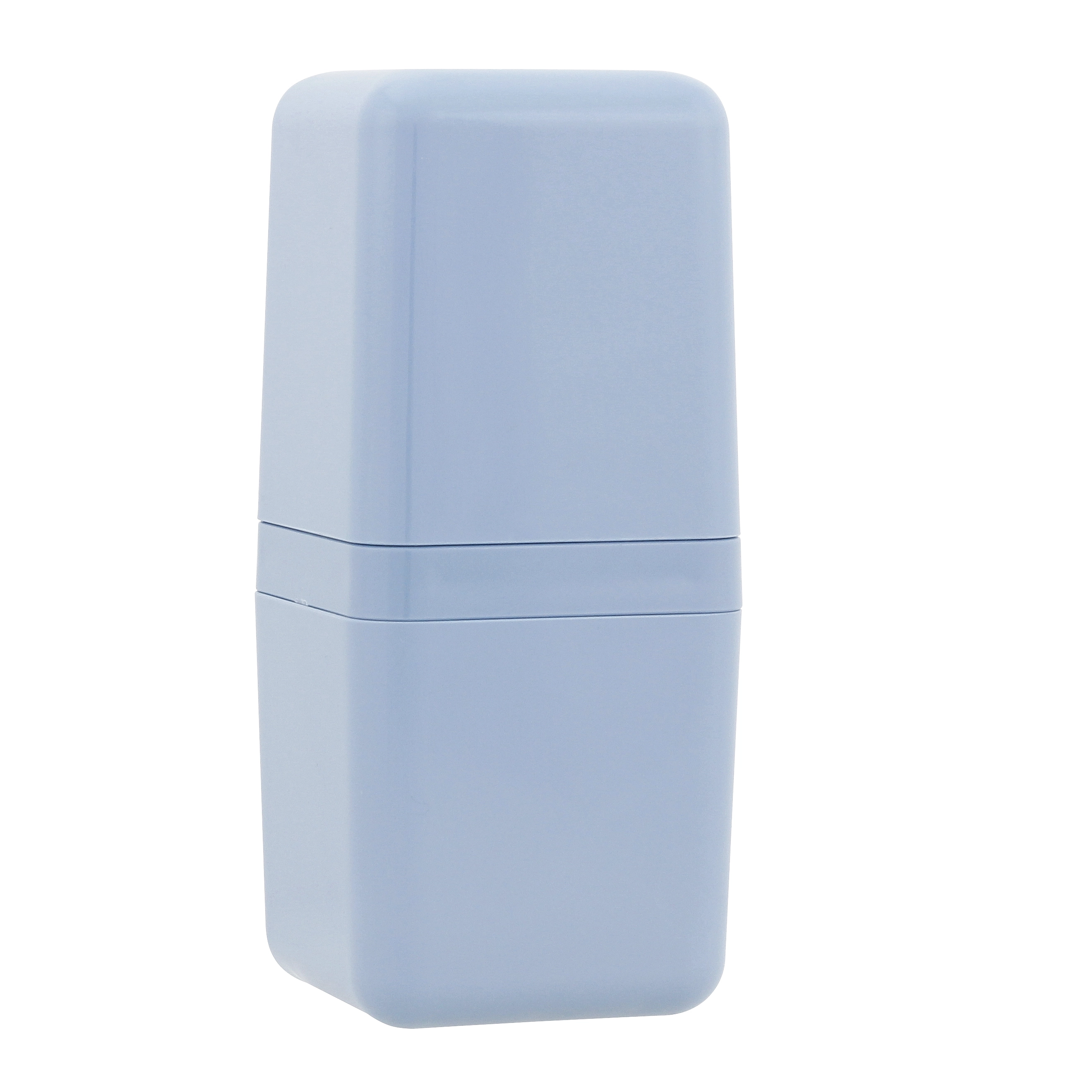 Porta Escova de Dente com Tampa Azul em Plástico Cube Coza