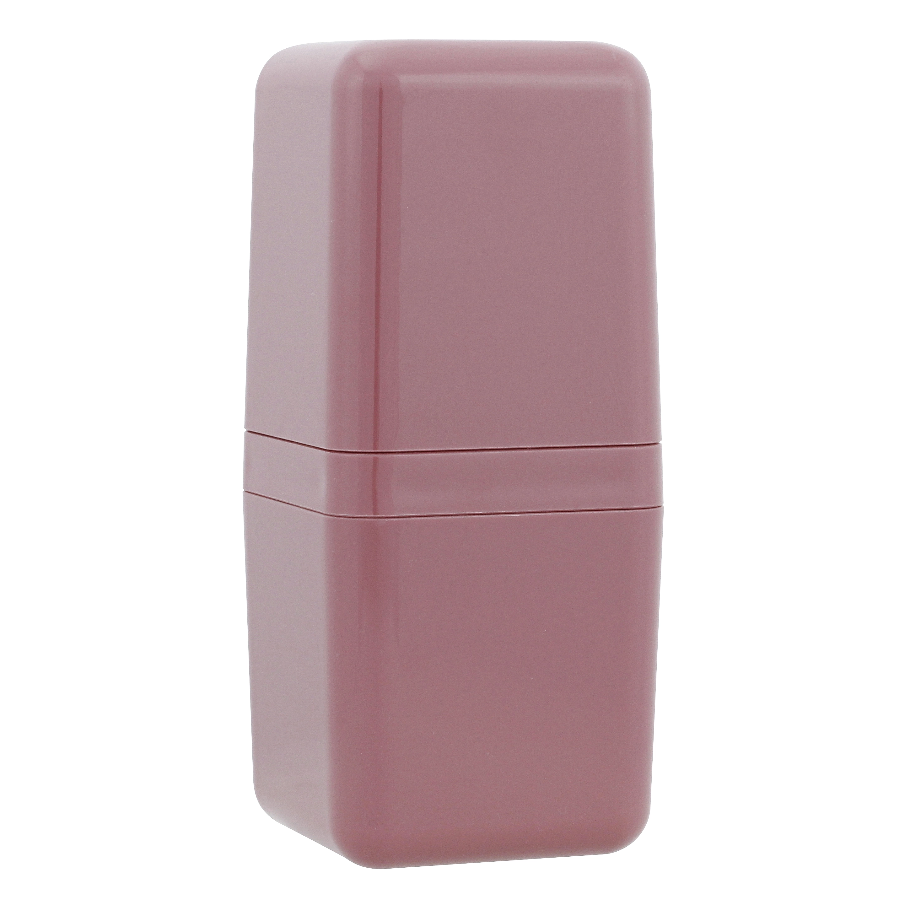 Porta Escova de Dente com Tampa Rosa em Plástico Cube Coza