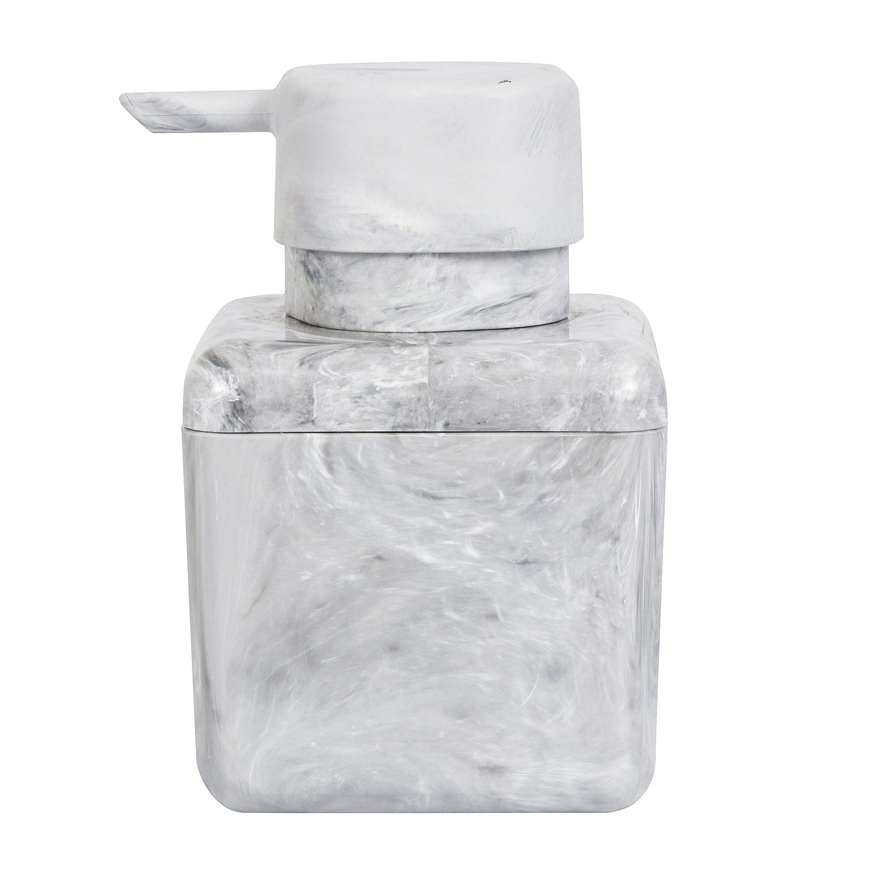 Porta Sabonete Líquido de Bancada para Banheiro 330ml Plástico Mármore Branco Cube Coza