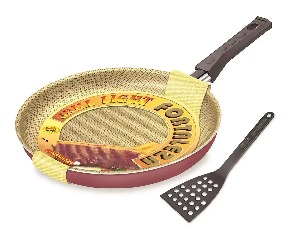 Frigideira Grill Fortaleza Artistic Cereja com Espátula 28 CM