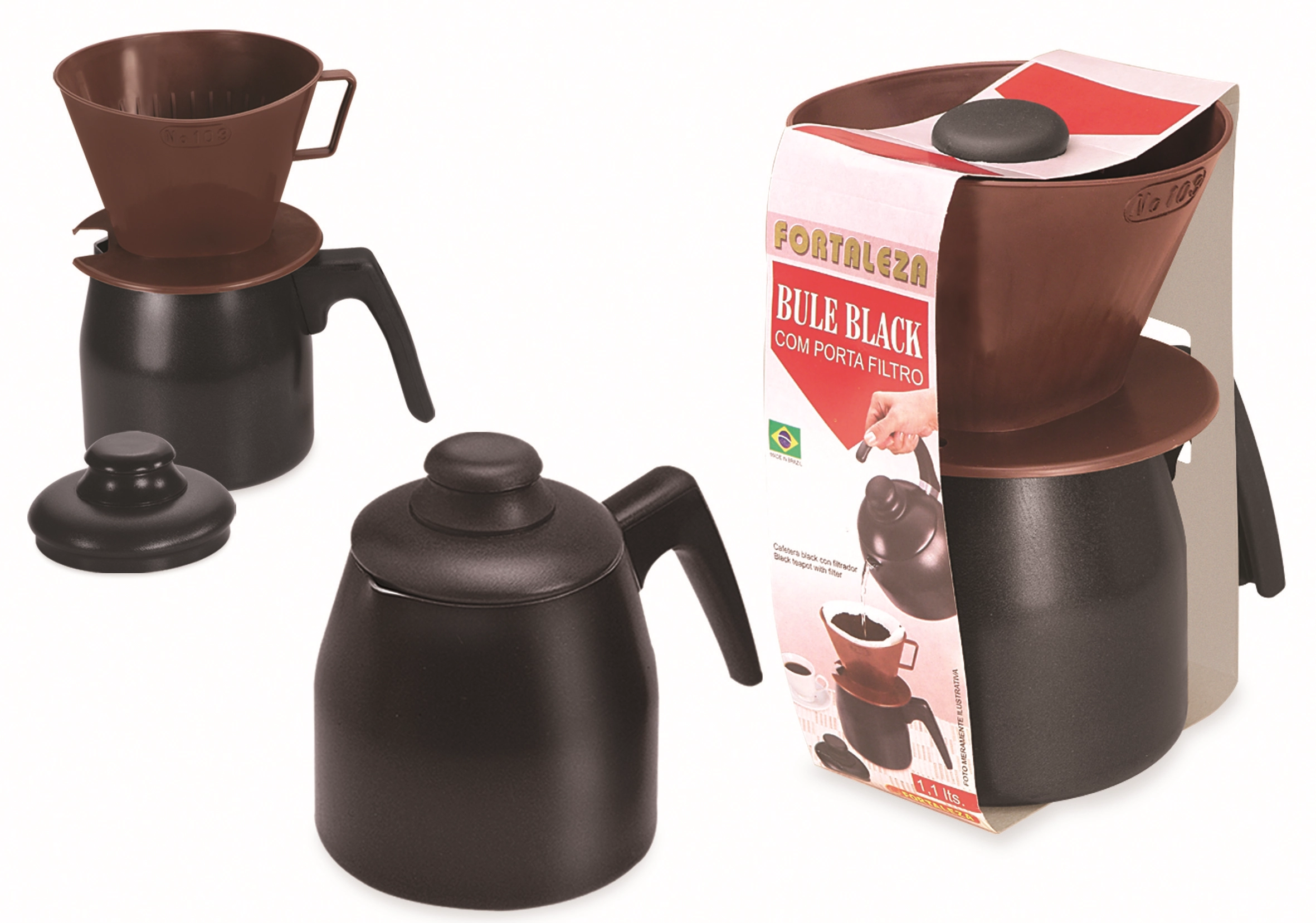 Bule Fortaleza 1.1lt C/porta Filtro Black
