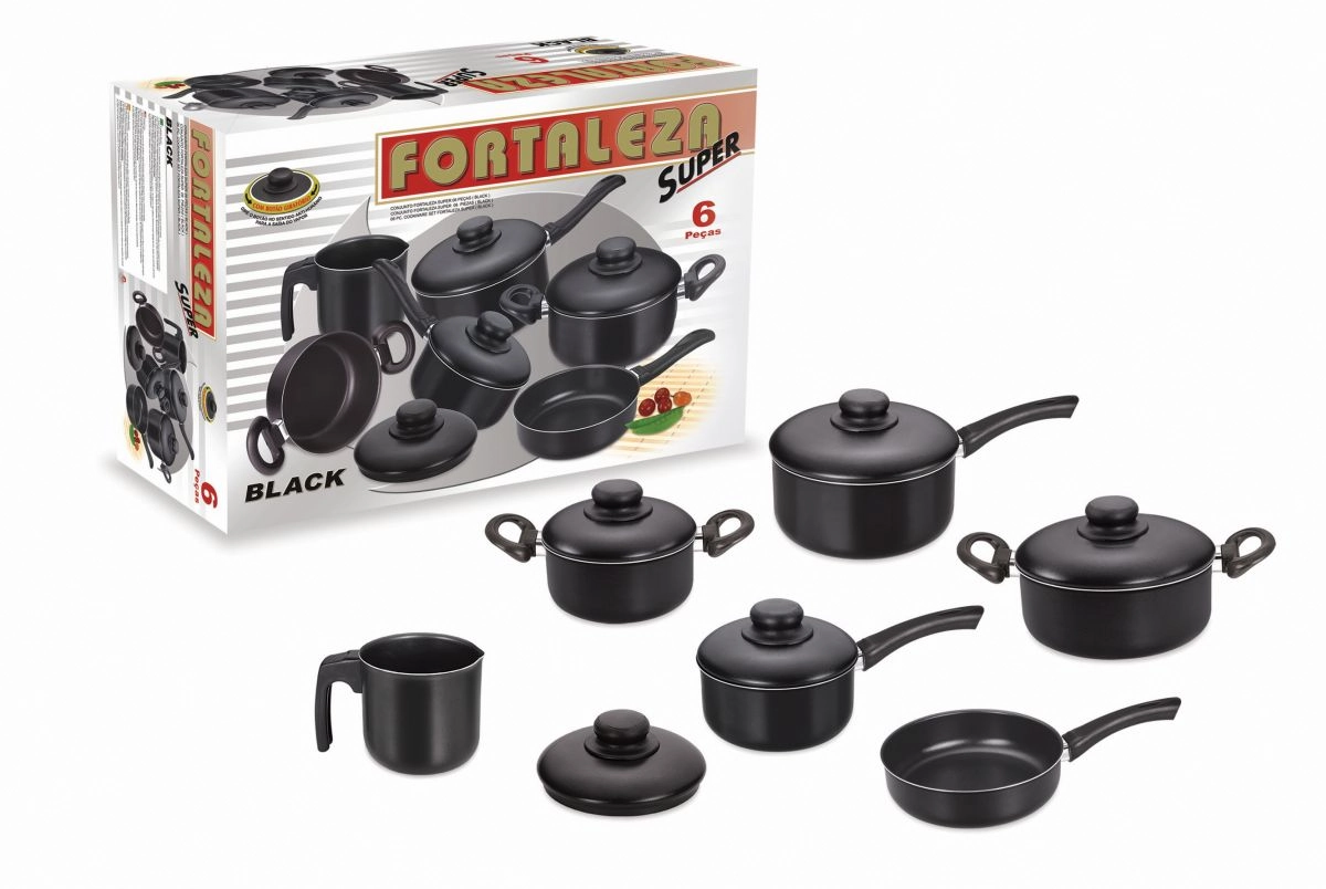 Conjunto Fortaleza Super 6 Pçs Black