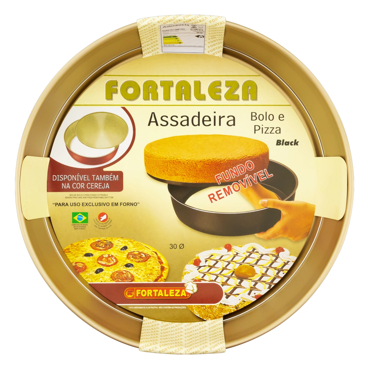 Assadeira Fortaleza Redonda Fundo Removível Cereja Artistic Ø 30