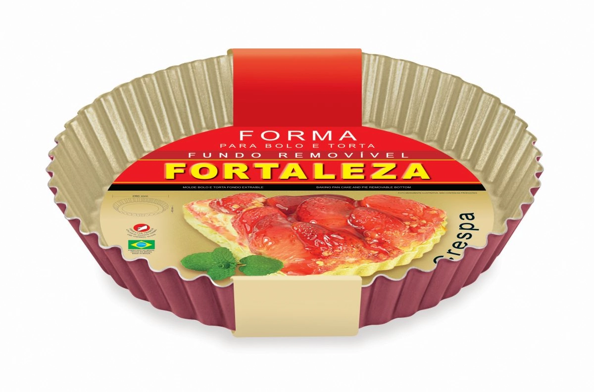 Forma Fortaleza para Bolo e Torta Crespa Fundo Removível Cereja Ø 20