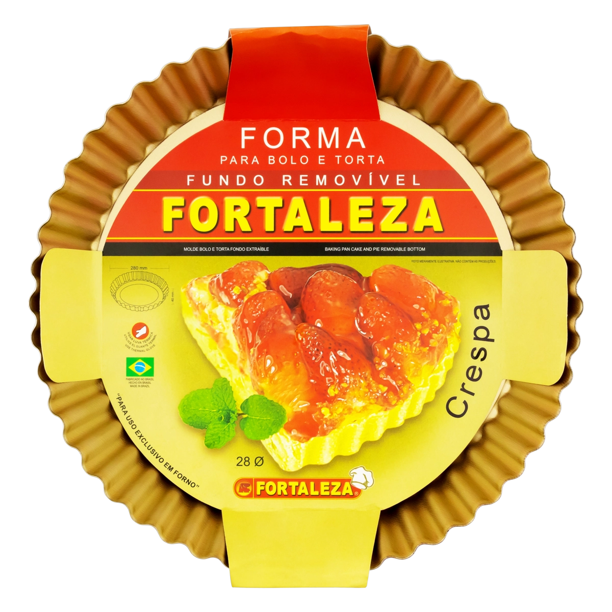 Forma Redonda Com Fundo Removível Cereja Para Bolo E Torta Antiaderente Crespa Fortaleza Artistic ø