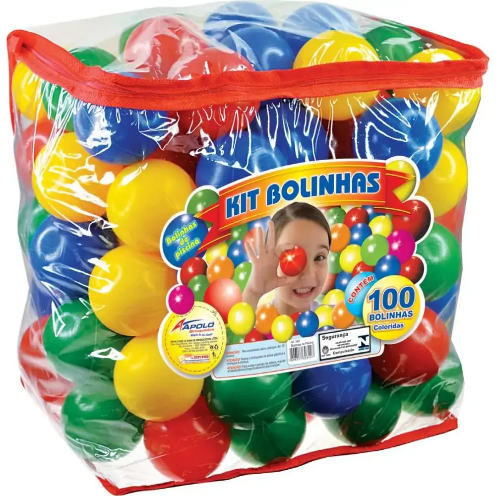 Kit 100 Bolinhas Piscina Ref 524 Apolo