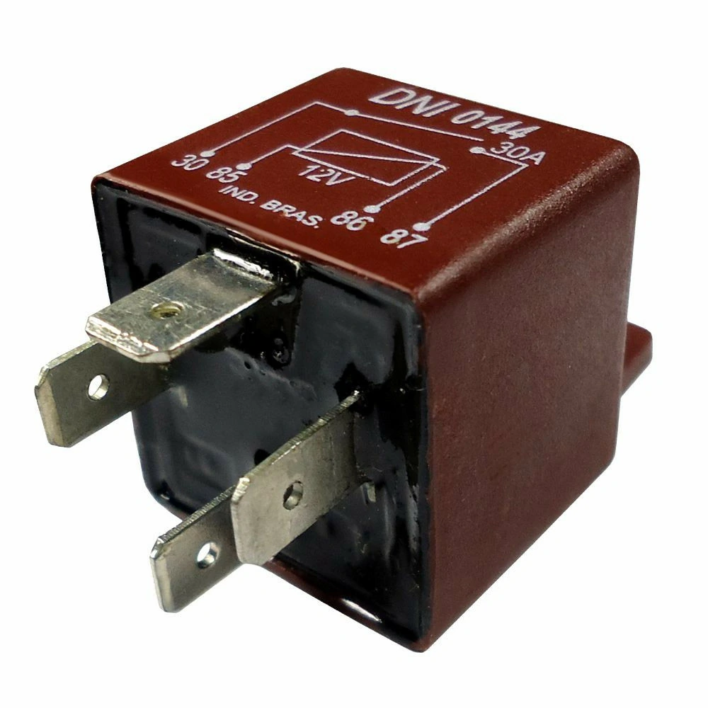 Relê Auxiliar FIAT UNO com Suporte 4 Terminais 30Ah 12V - DNI DNI0144