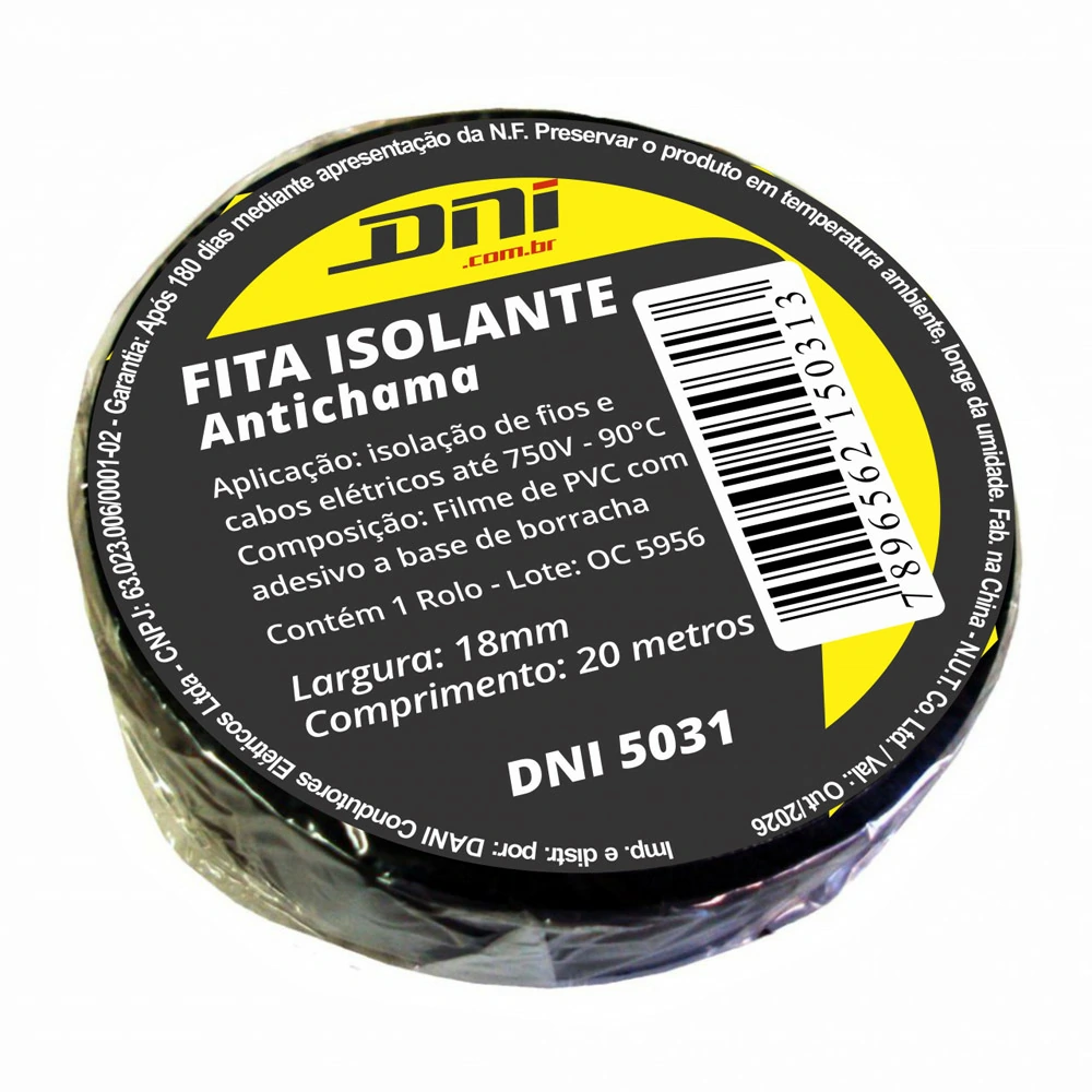Fita Isolante Antichama 20 Metros - DNI DNI5031