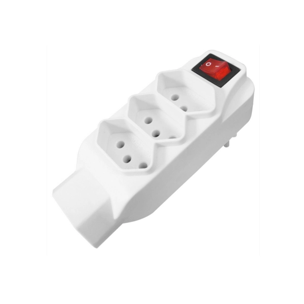 Adaptador Universal 4 Tomadas 2P+T com Interruptor Liga/desliga 7013 DNI