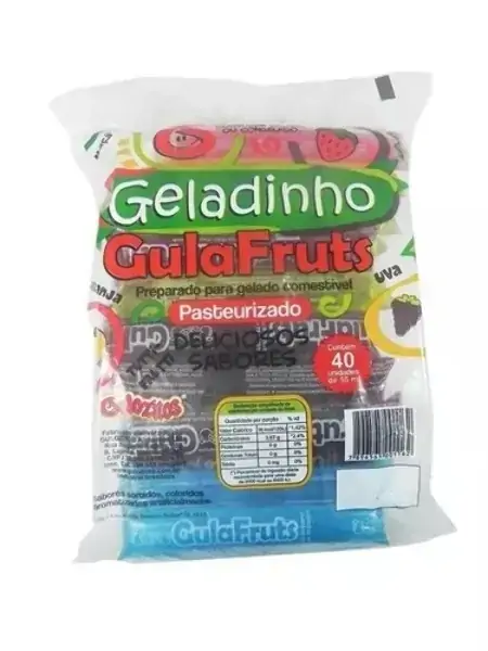 Geladinho Gulozitos Gula Fruts C/40 55ml Un