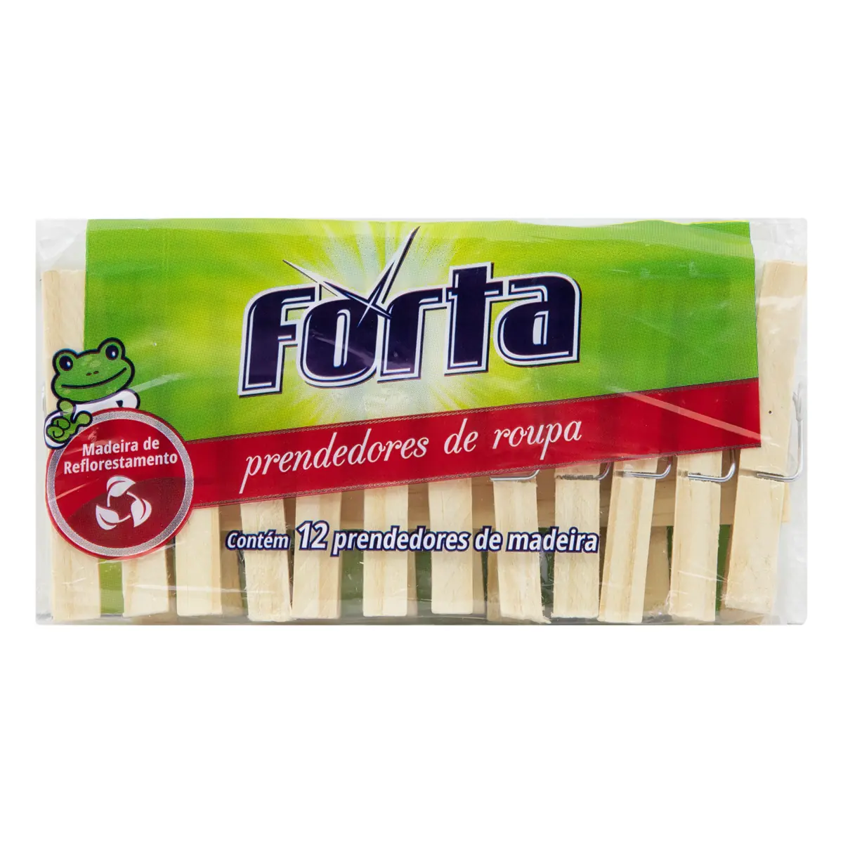 Prendedor De Roupa Madeira Forta 12 Unidades