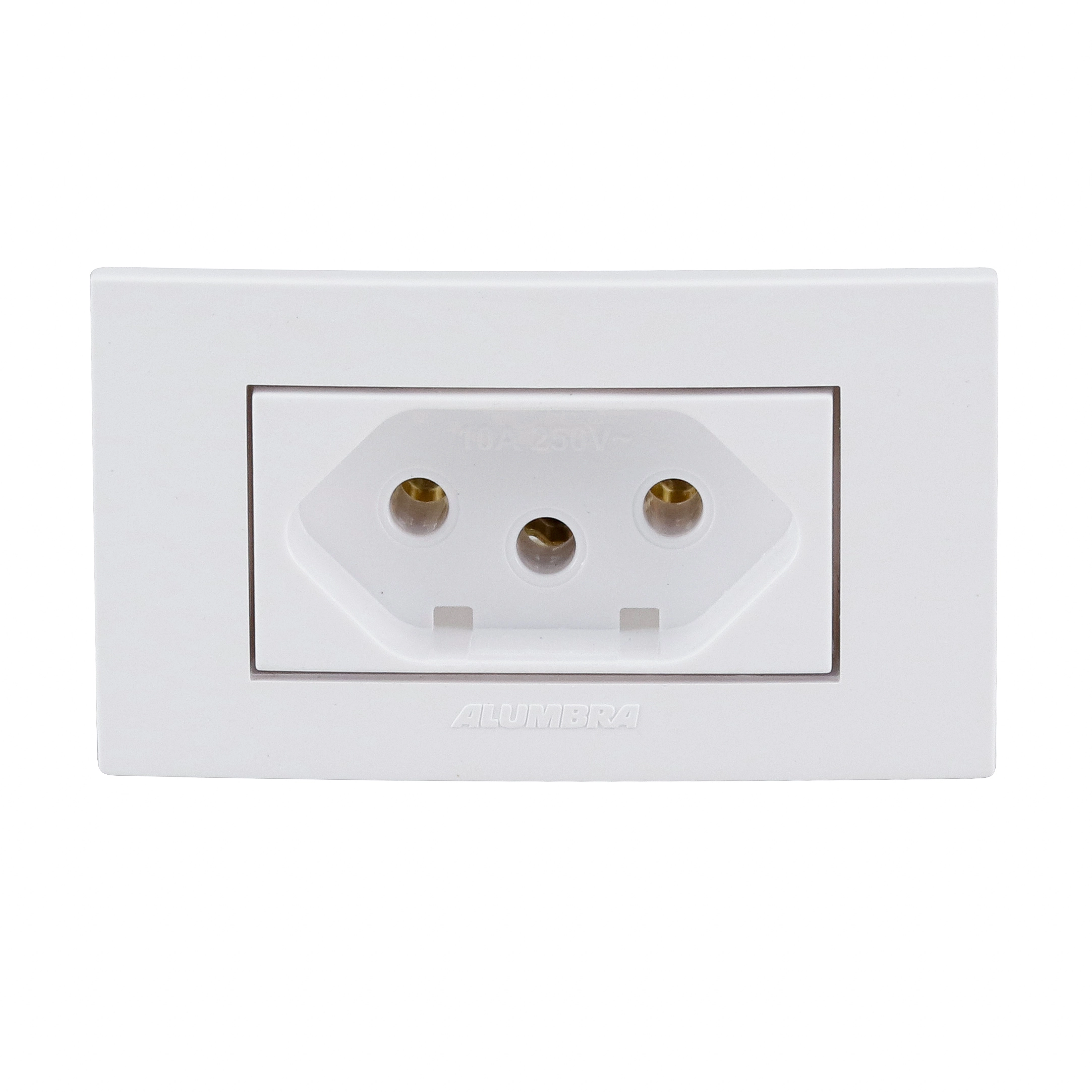 Conjunto 1 Tomada Energia 10A 4x2 Branco MóvelPró Alumbra