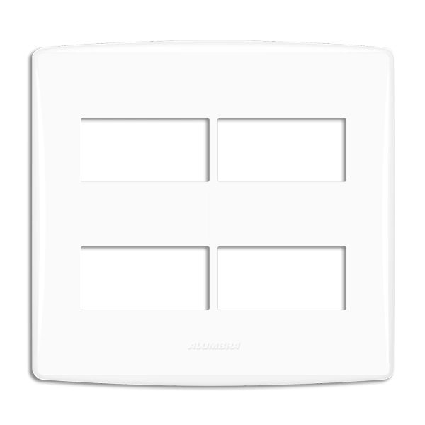 Placa com Suporte 4x4 4Módulos Branco BiancoPró Alumbra