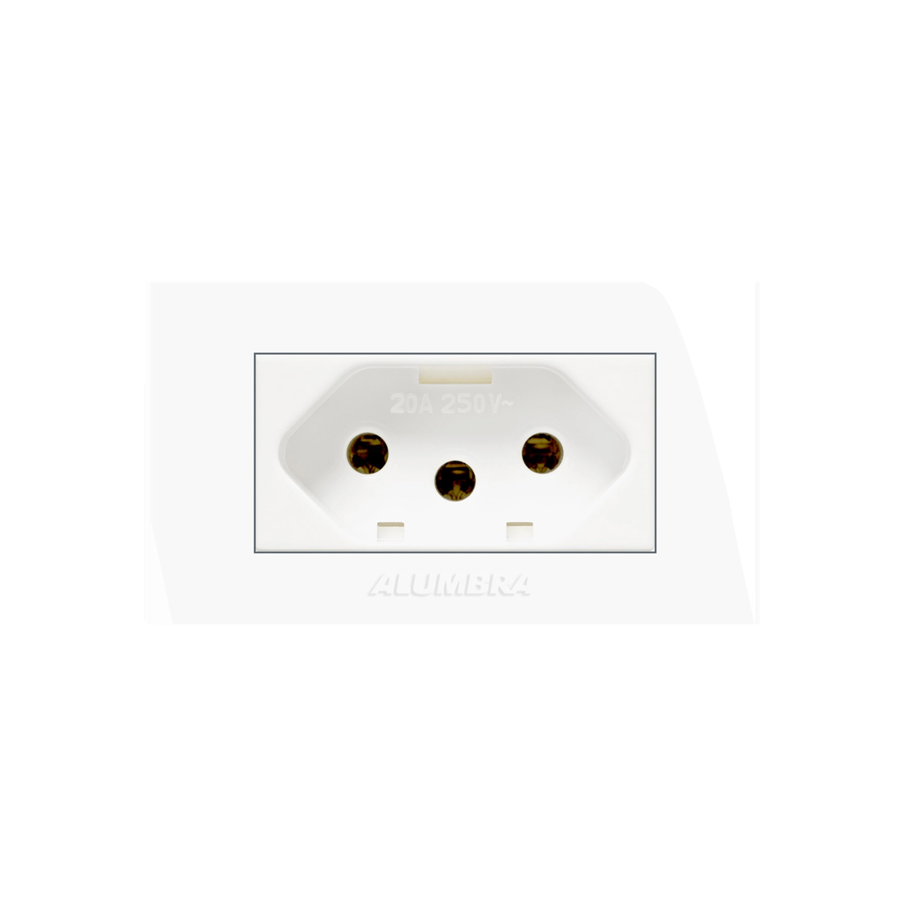 Conjunto 1 Tomada Energia 20A 4x4 Branco MóvelPró Alumbra