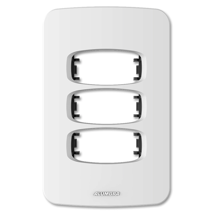 Placa com Suporte 4x2 3 Módulos Branco Gracia Alumbra