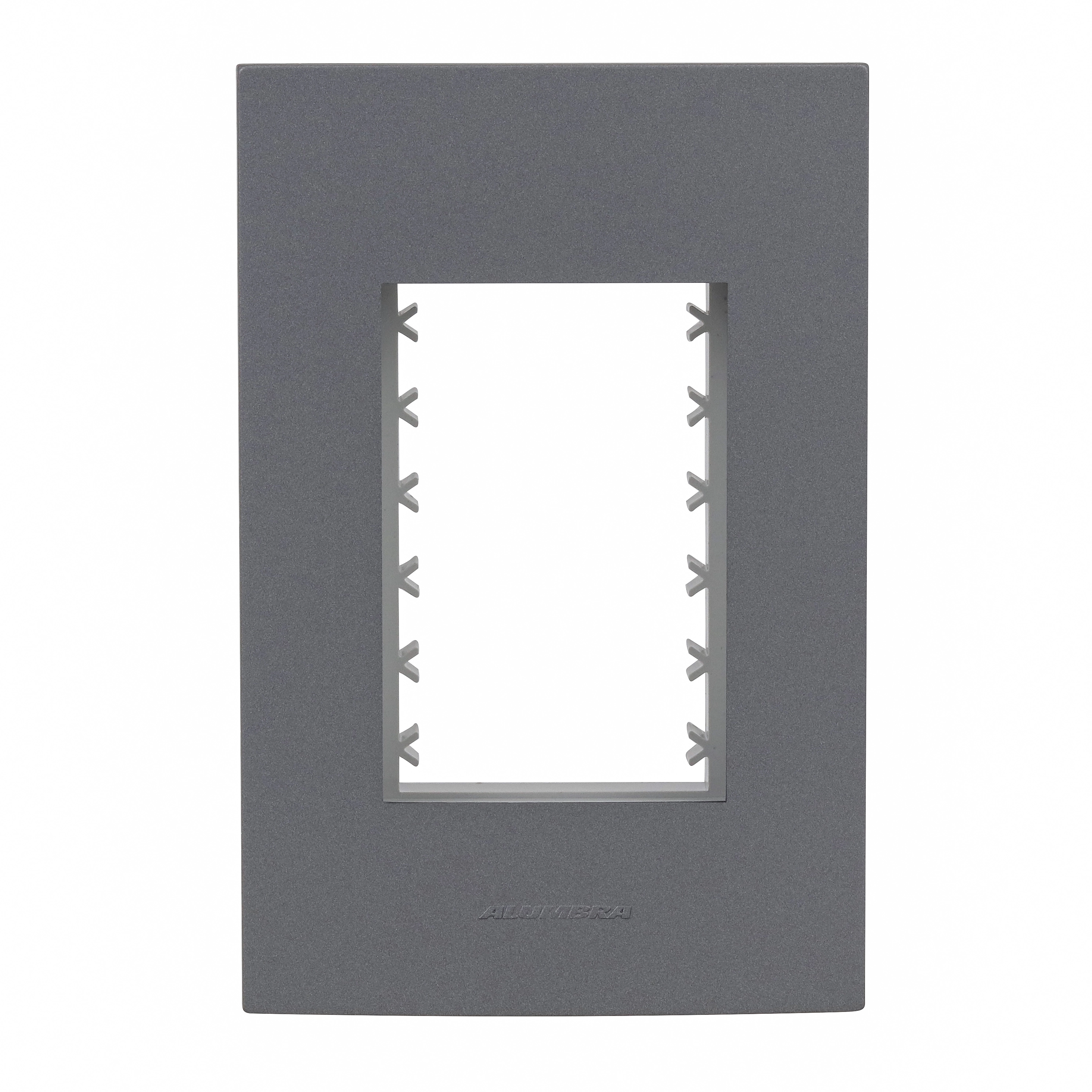 Placa 4x2 3 Módulos com Suporte Inova Pro Class Grafite Alumbra