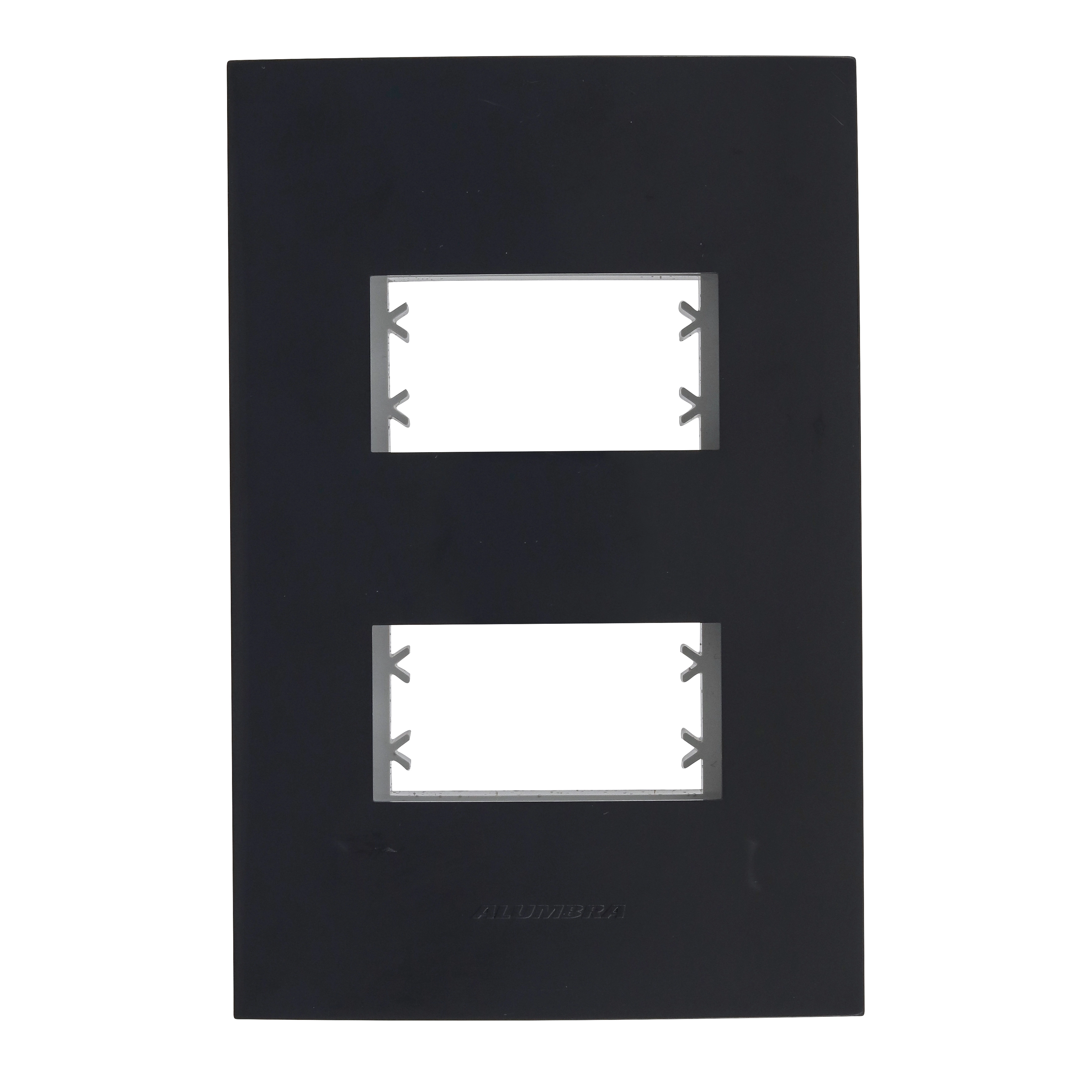 Placa 4x2 2 Módulos DIST com Suporte Inova Pro Class Black Piano Alumbra