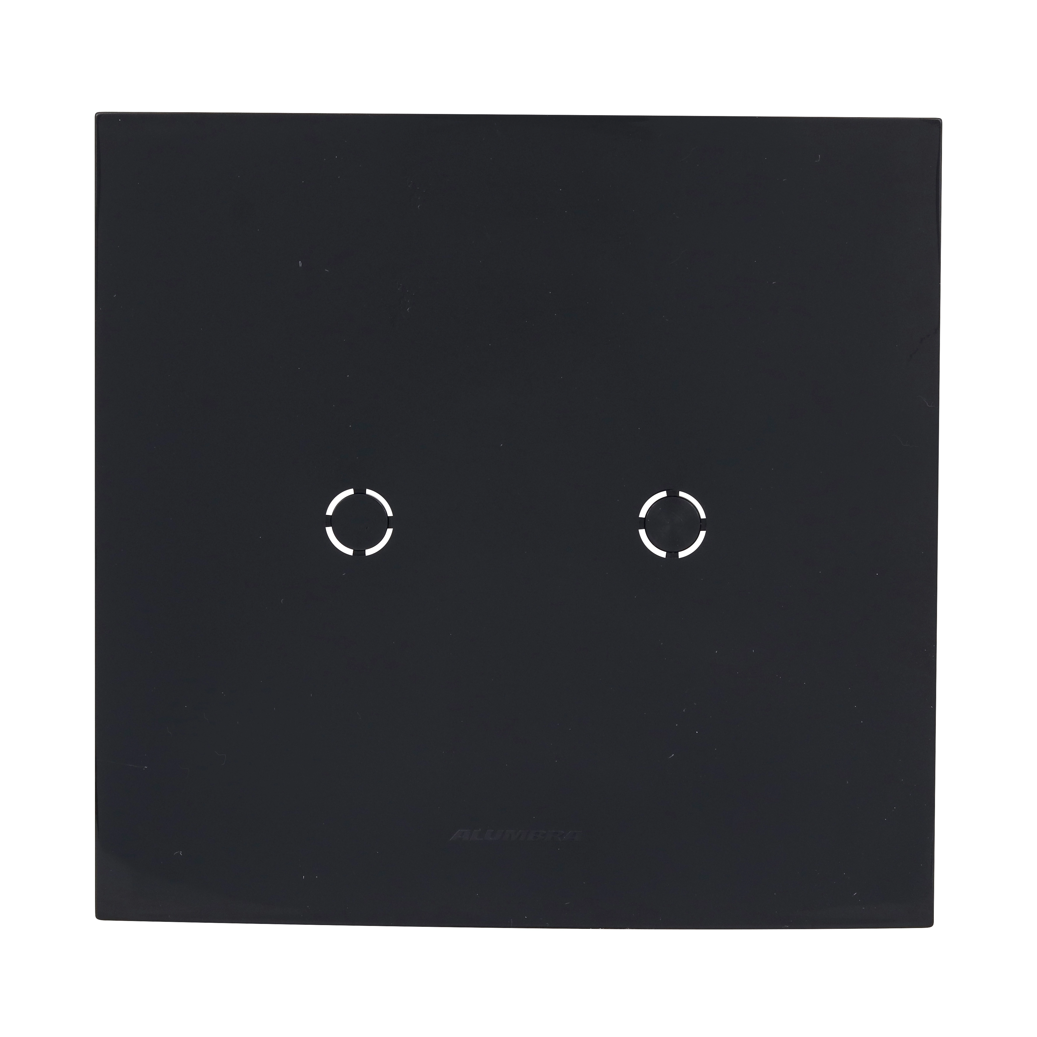 Placa 4x4 Cega Saída Fio com Suporte  Inova Pro Class Black Piano Alumbra