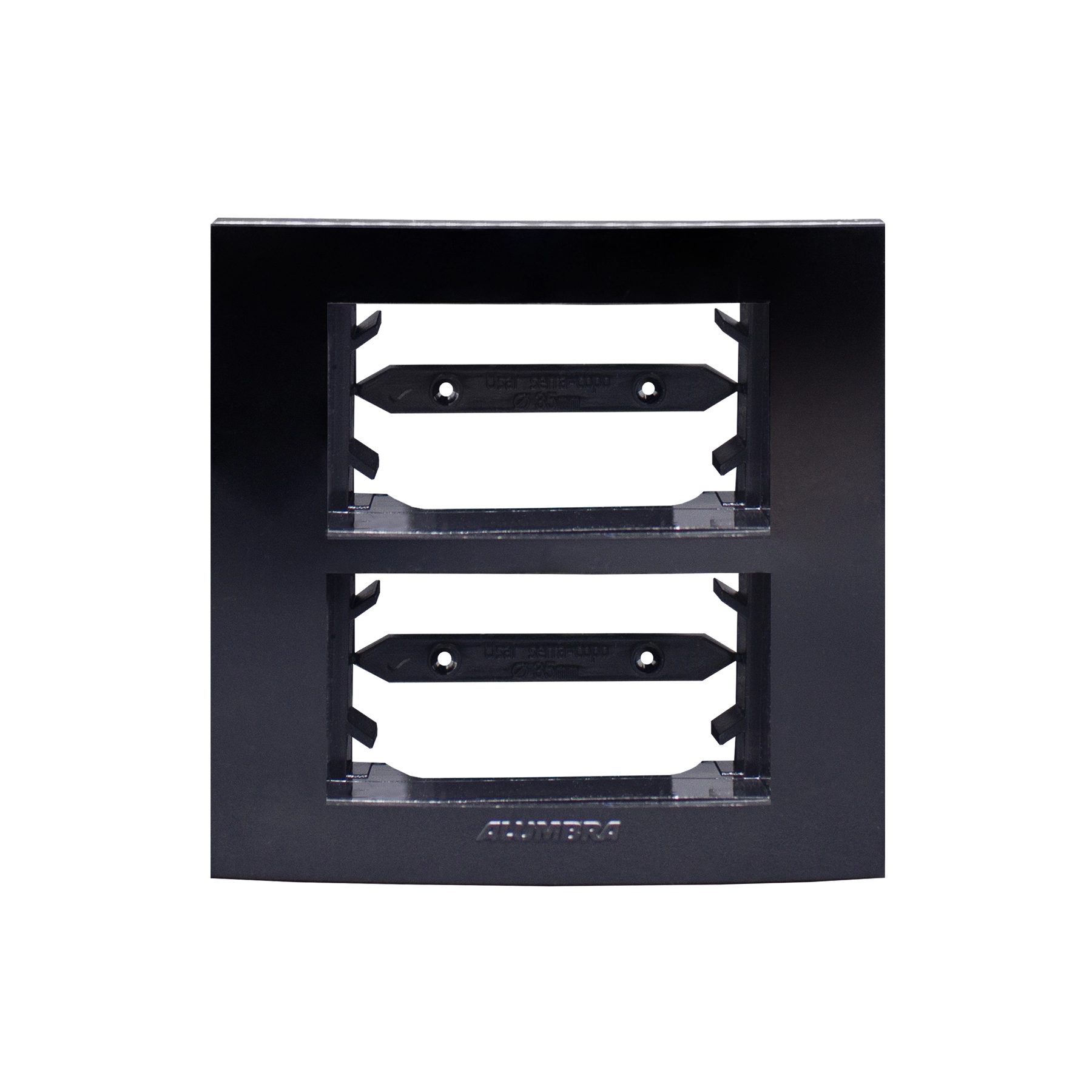 Placa  2 Módulos com Suporte para Móveis Inova Pro Class Black Piano Alumbra