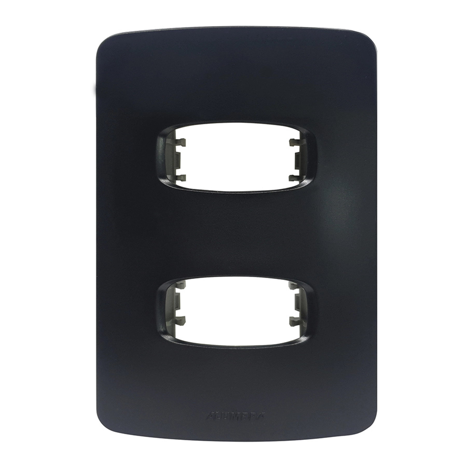 Placa 4X2 2 Módulos Distanciado Gracia Maxx Black Alumbra