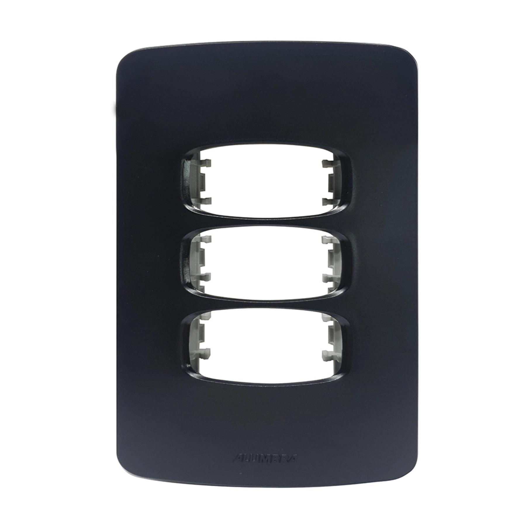 Placa 4X2 3 Módulos Gracia Maxx Black Alumbra