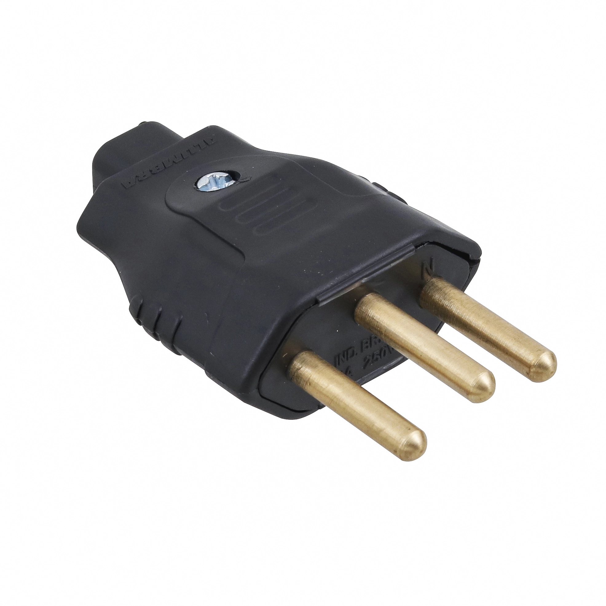 Plugue Macho 2+Terra 10A Preto Alumbra