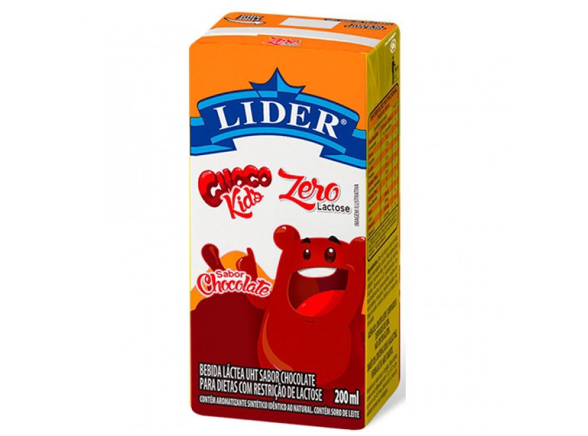 Bebida Láctea Uht Chocolate Zero Lactose Lider Choco Kids Caixa 200ml