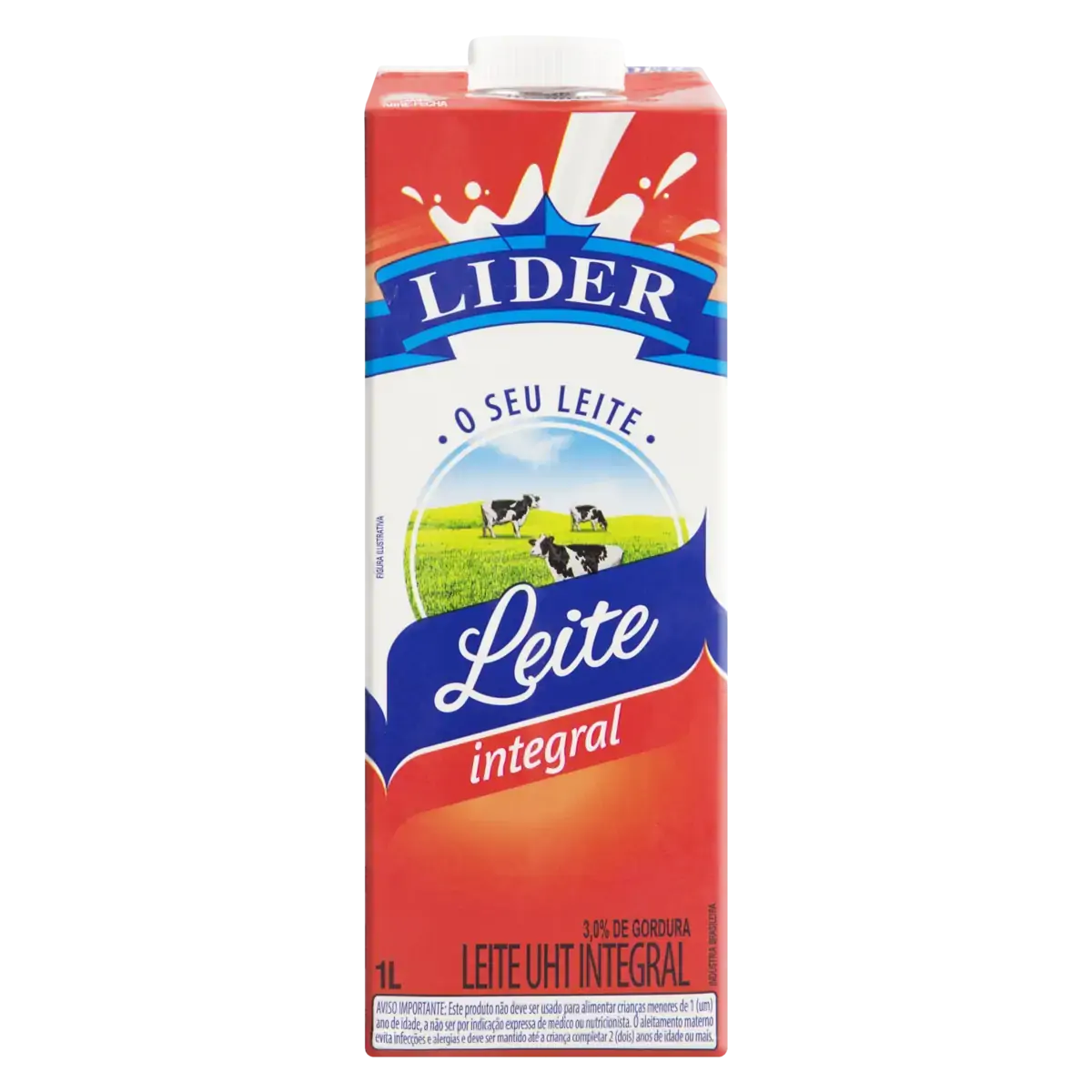 Leite Uht Integral Lider Caixa Com Tampa 1l