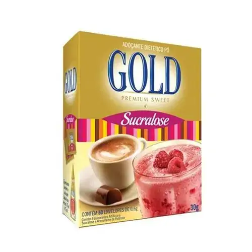 Adoçante Em Pó Sucralose Gold Premium Sweet Caixa 30g 50 Unidades
