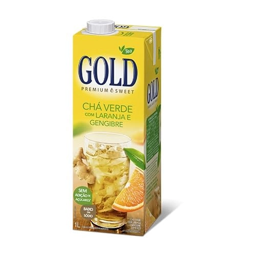 Chá Verde Laranja E Gengibre Diet Gold Premium Sweet Caixa 1l