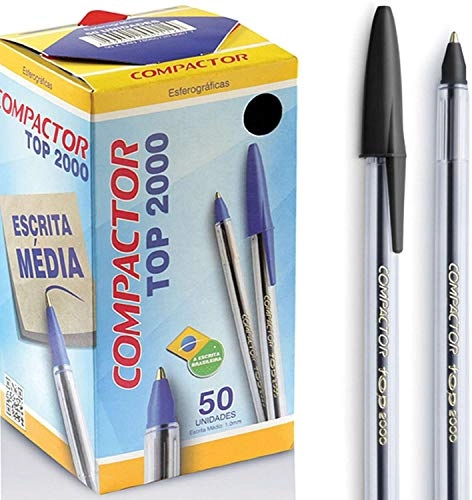 Caneta Compactor Preta Top 2000