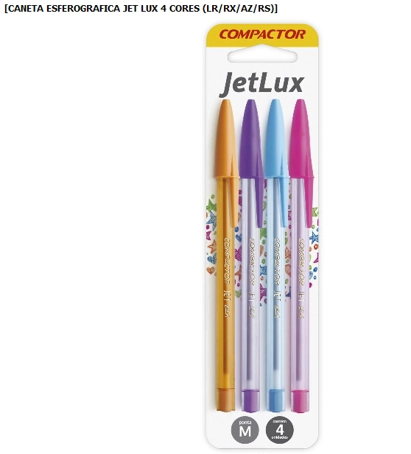 Caneta Jet Lux Bl4 Vd/az/lar/ros 4x1unidade