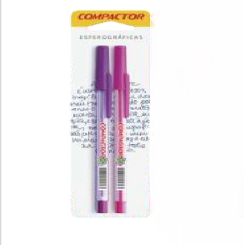 Caneta Compactor Esferografica 0,7mm 1rosa 1violeta 1787641