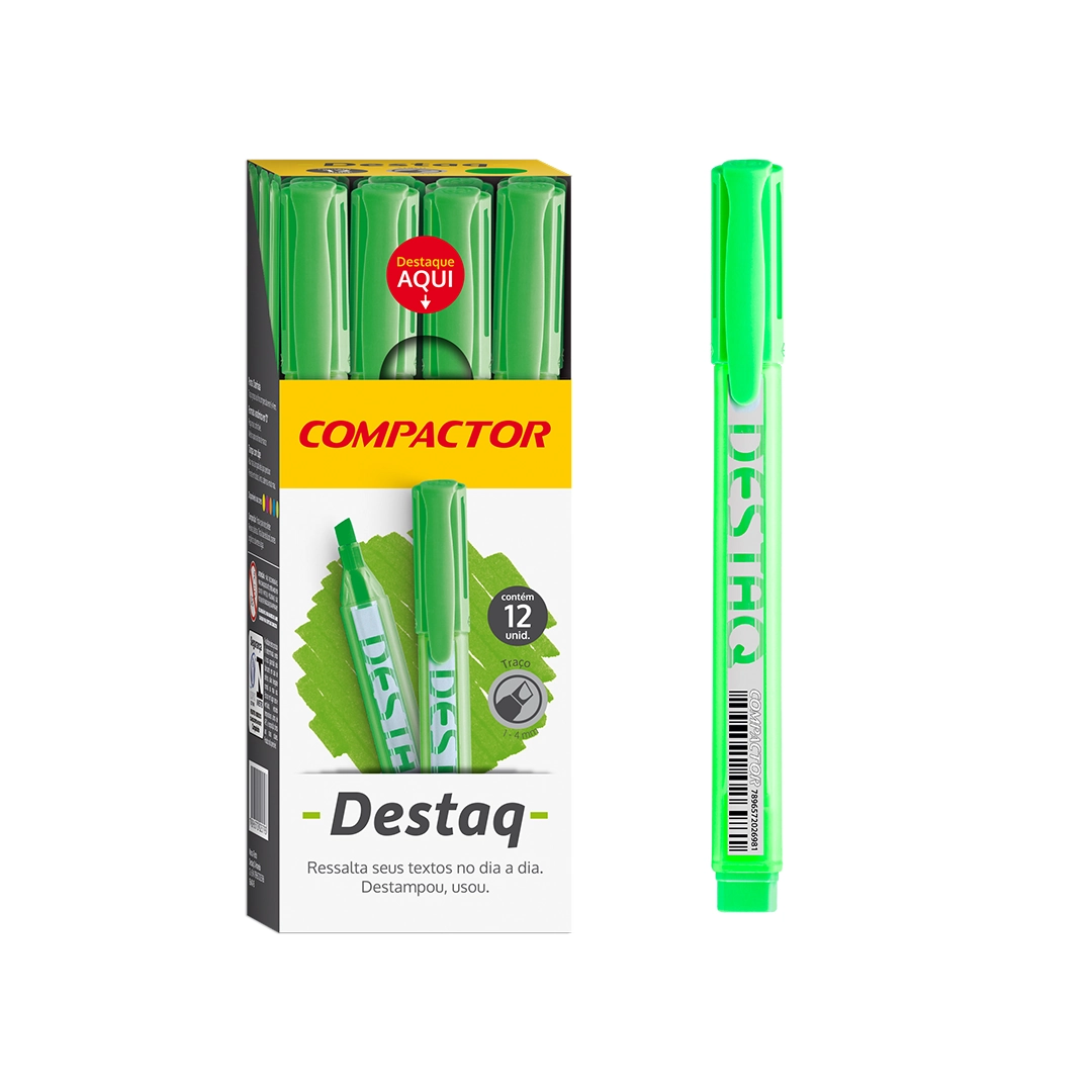 Marca Texto Destaq Compactor Verde