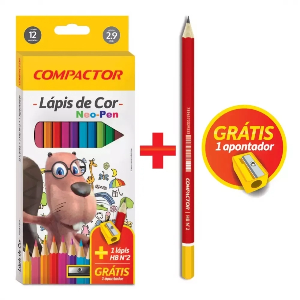Lapis De Cor Neo Pen Compactor C/ Apontador
