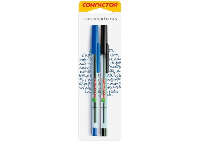 Caneta Esf Compactor 07b 2un 1.2 Azul Pr