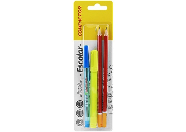 Kit Escrita 2lapis1can Azmarc Compacto