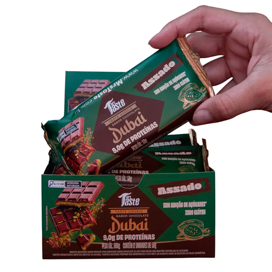 Bisc Recheado Sabor Pistache C.cobertura Sabor Choco Ao Leite 50g Mrs Taste