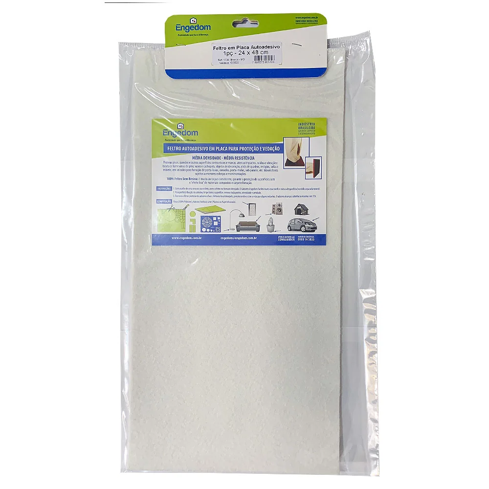 FELTRO BRANCO AUTO ADESIVO PLACA 240x480x2.5MM