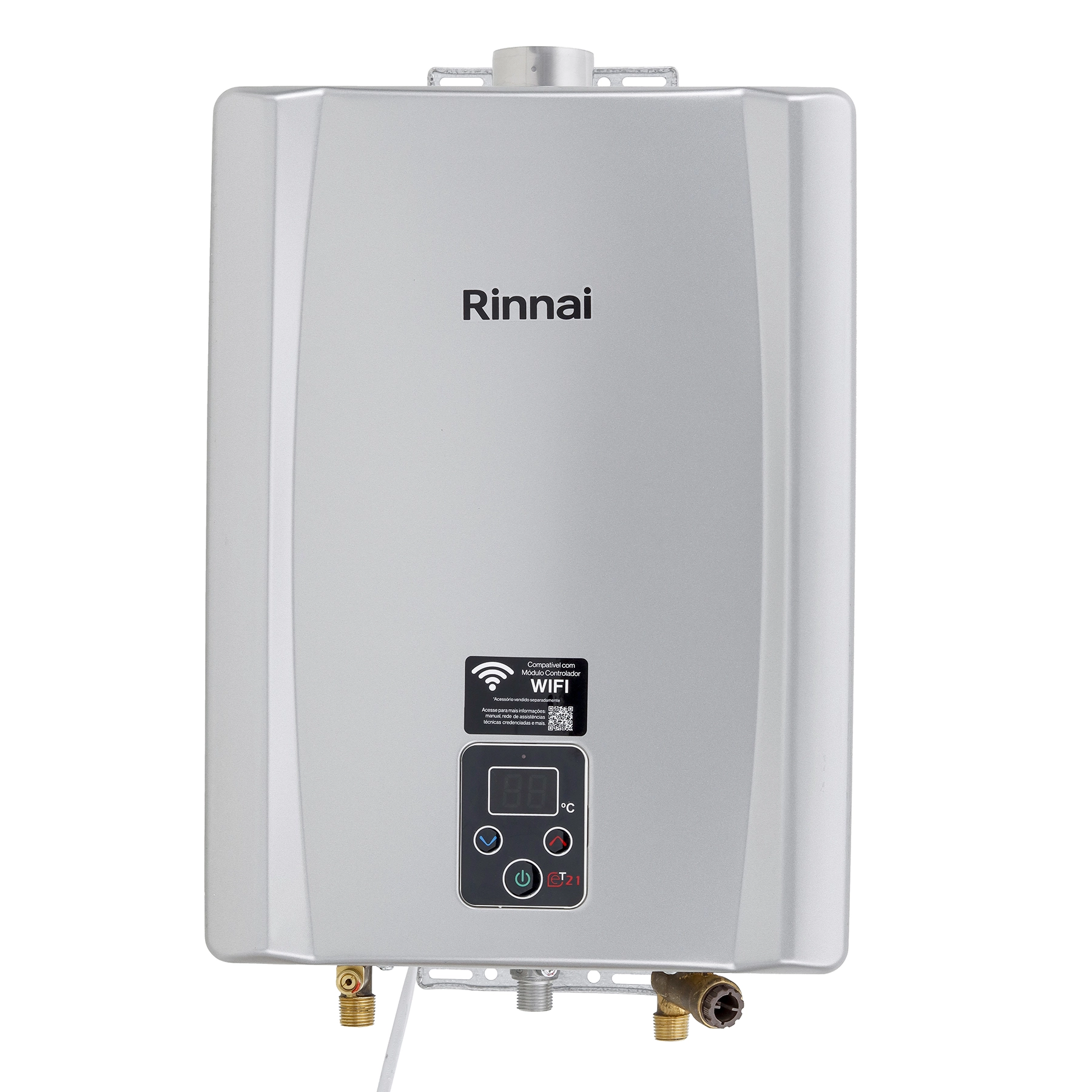 Aquecedor de Água a Gás Rinnai 21L/min GLP Prata Digital Wi-Fi E21