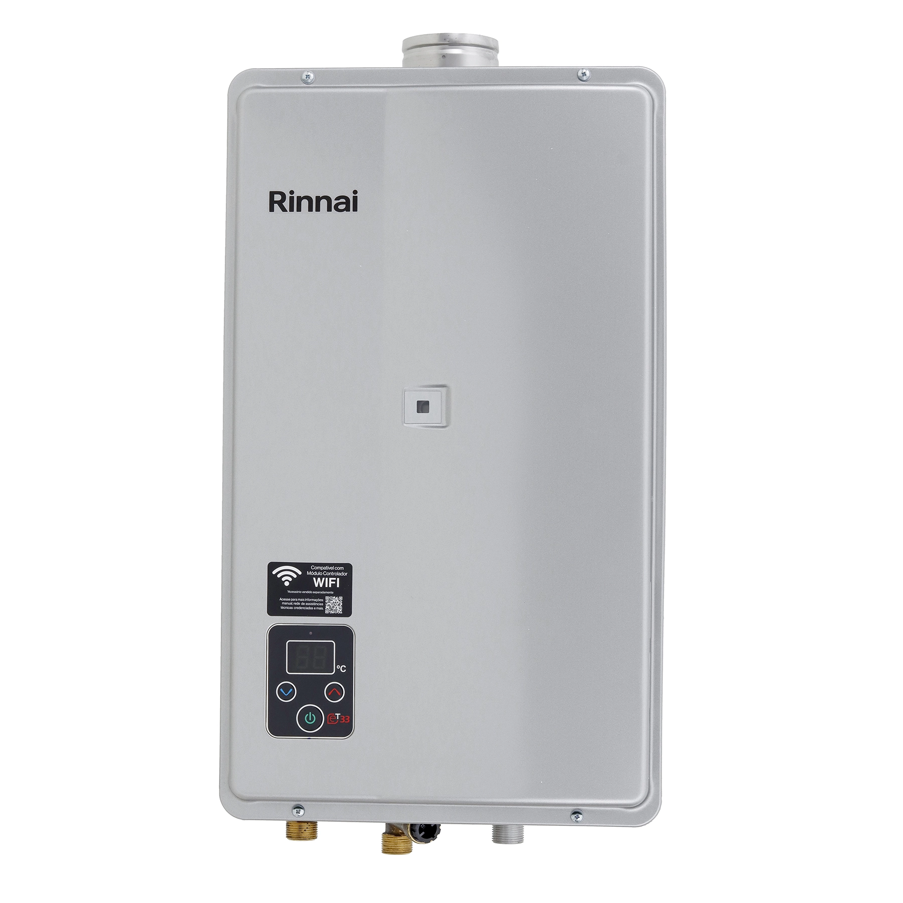 Aquecedor de Água a Gás Rinnai 32,5L/min GLP Prata Digital Wi-Fi E33