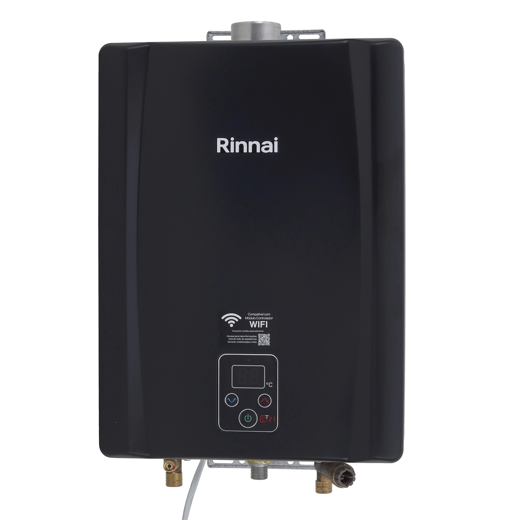 Aquecedor de Água a Gás Rinnai 21L/min GN Preto Digital Wi-Fi E21