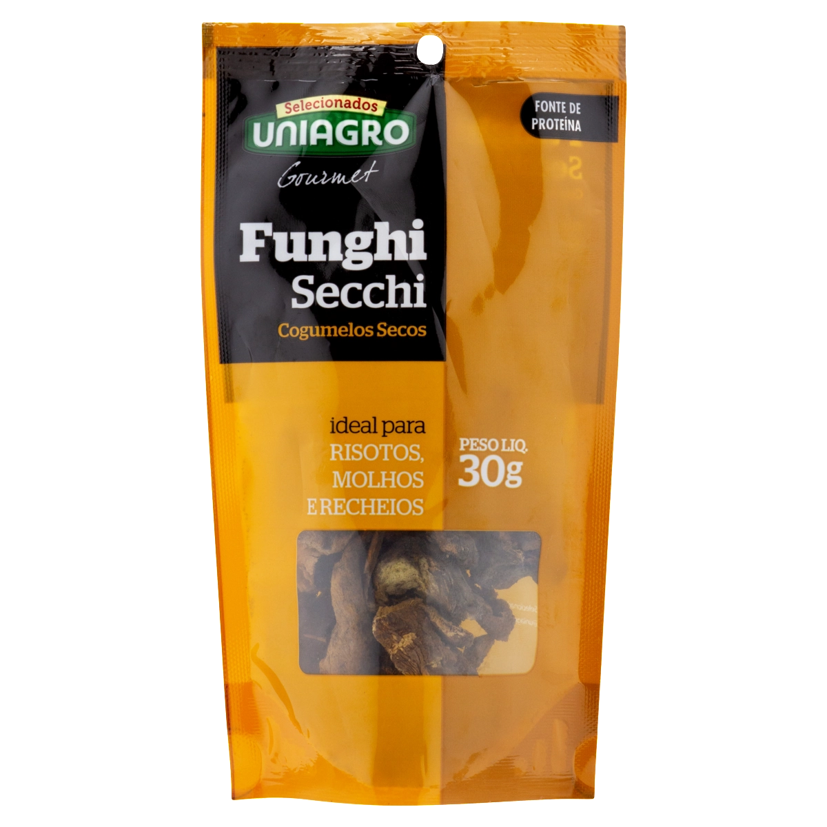Cogumelo Funghi Secchi Seco Uniagro Gourmet Pacote 30g
