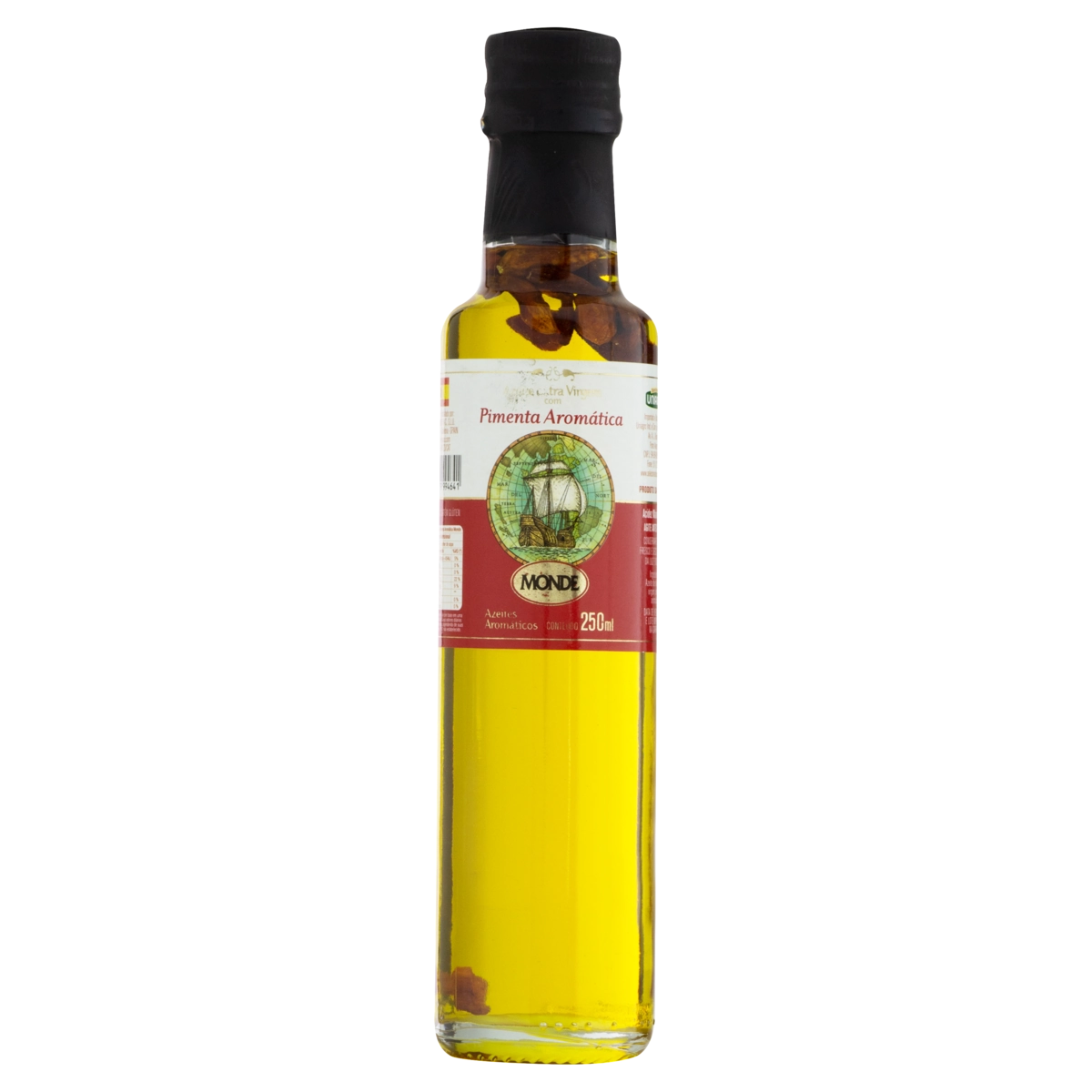 Azeite De Oliva Extra Virgem Pimenta Aromática Espanhol Monde Vidro 250ml
