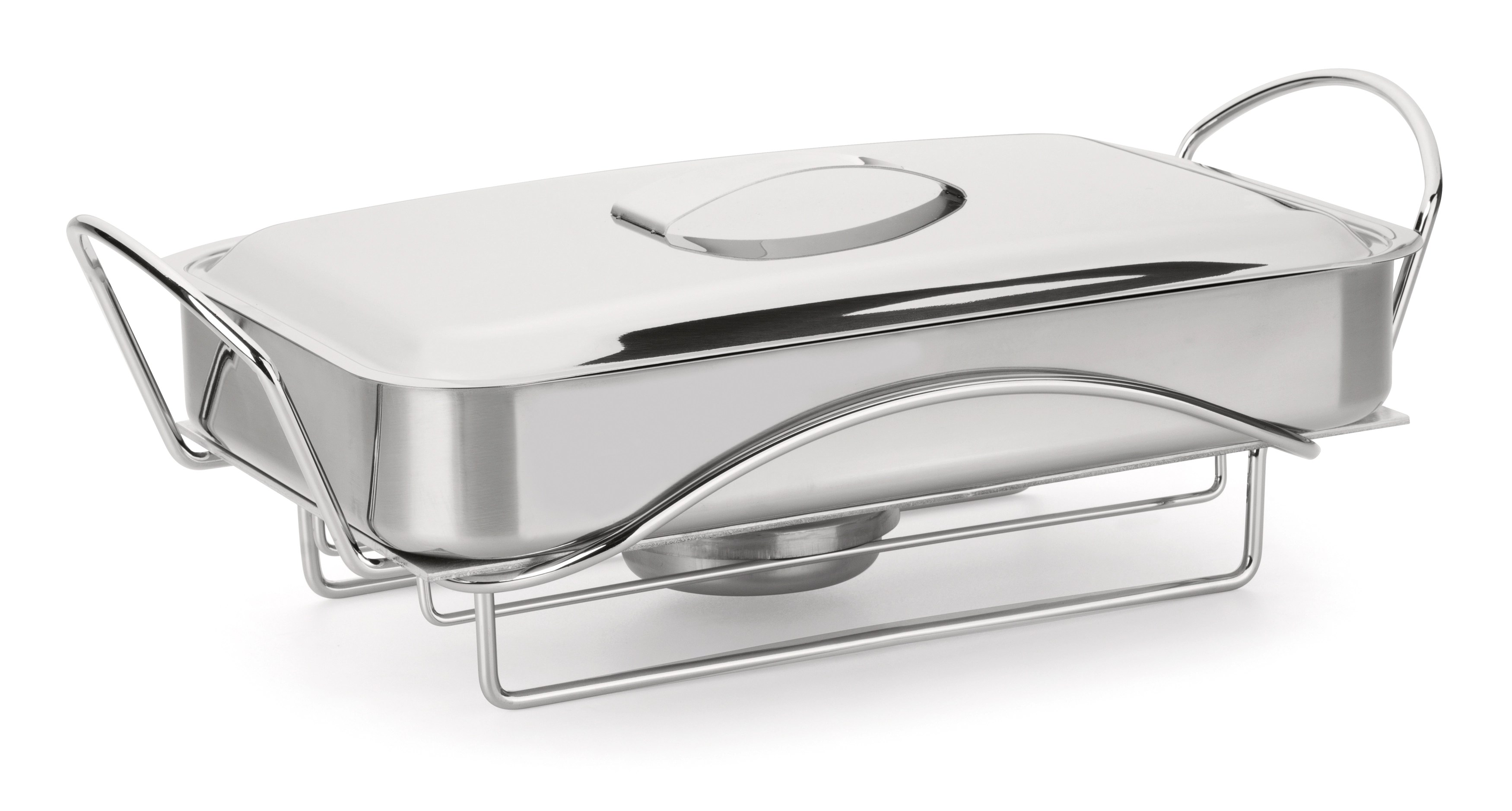 Rechaud Com Assadeira e Tampa em Aço Inox 5 Peças Forma Inox