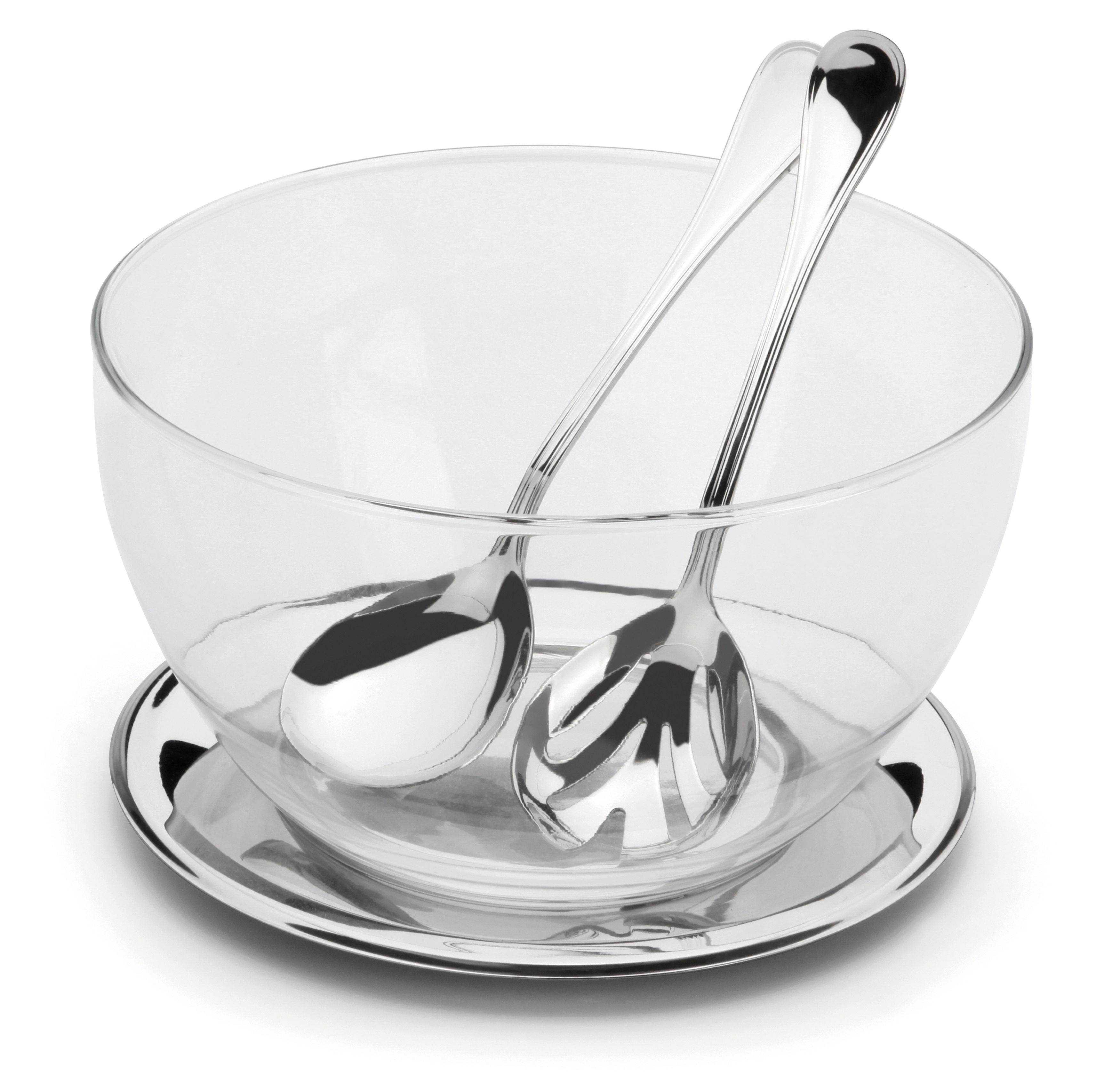 Saladeira Com Garfinho 4 Peças Bandeja Inox 4,3 L Forma