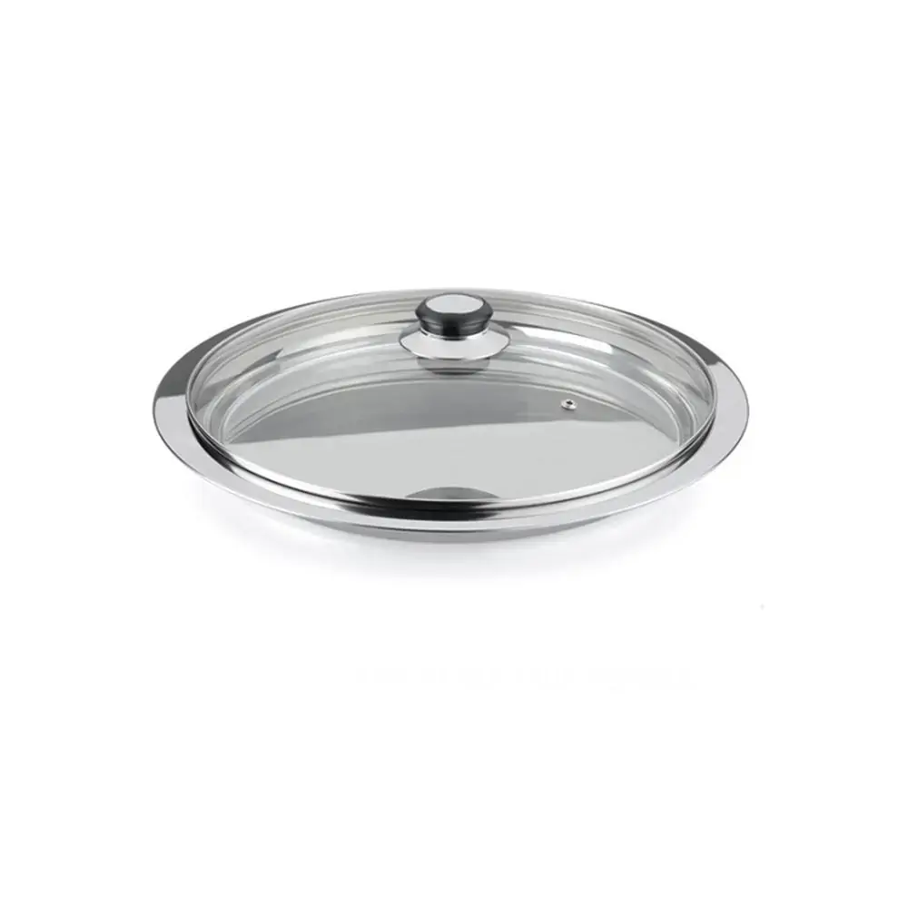 Bandeja em Inox Com Tampa Para Servir Pizza 32 Cm - Forma