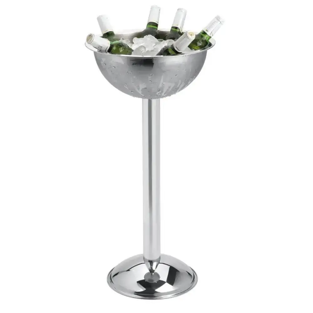 Champanheira Com Pedestal 8 Litros De Aço Inox Balde Bar